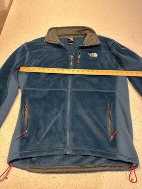 The North Face Men's Blue Fleece Jacket with Gray Trim Summit Series